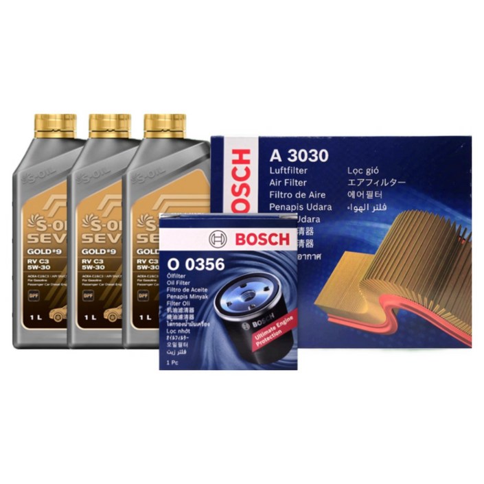 모닝 어반 (JA) 1.0 가솔린 엔진오일세트 세븐골드 9 RV C3 5W30