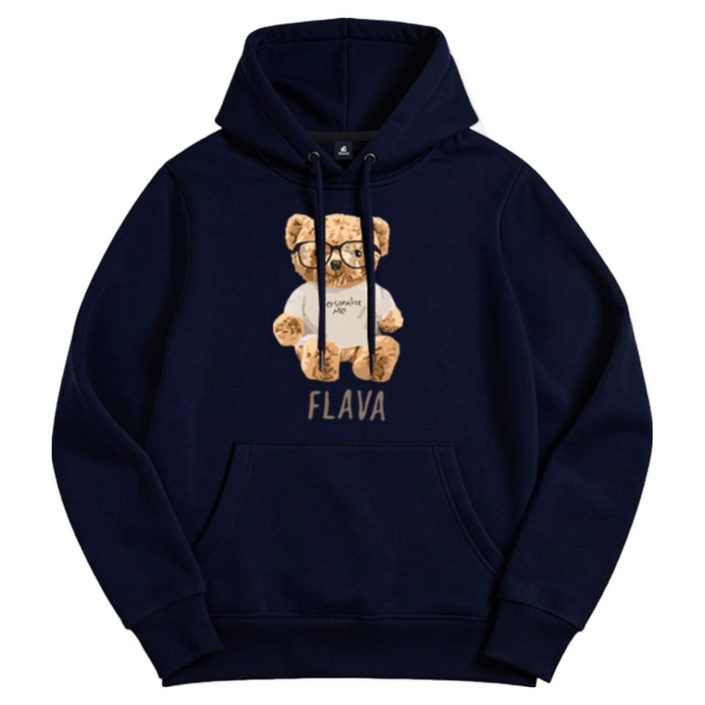 JYFASHIOIN SMART BEAR 후드티 곰돌이 그래픽 남녀공용 오버핏 기모 후드 빅사이즈