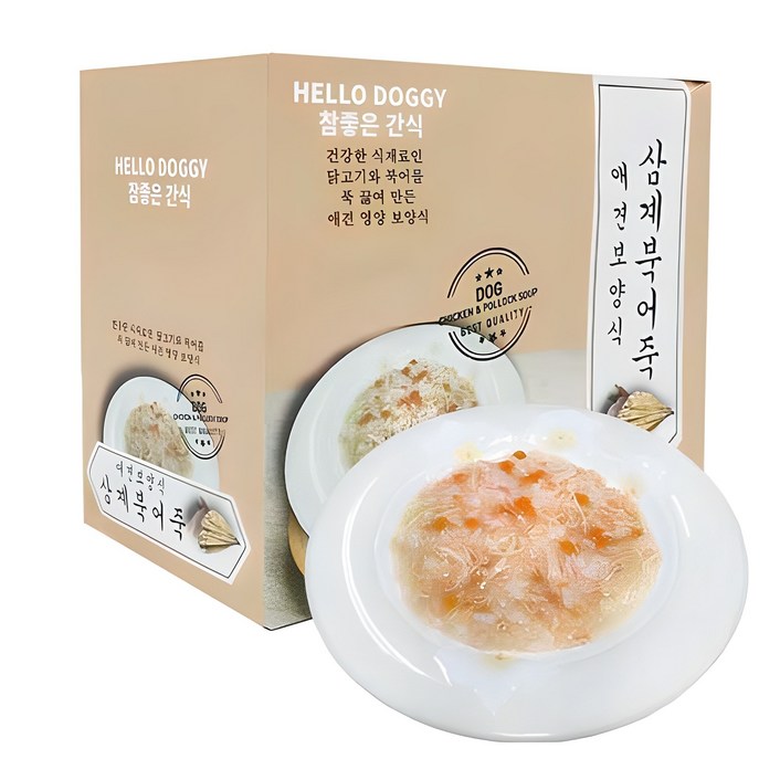 참좋은간식 애견보양식 파우치, 혼합맛삼계북어, 80g, 10개