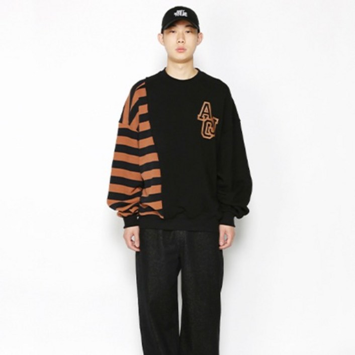 아조바이아조 Twofold Stripe Sweatshirt AJ214TP008