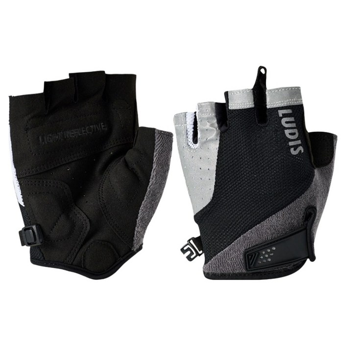 루디스 라이딩 자전거 바이크 5컷 야간 안전 반장갑 양손 세트 LGM4750E, 블랙, 1세트