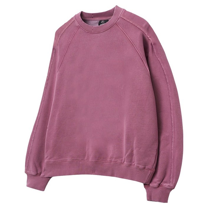 모즈모즈 남녀공용 컷오프 테리 기모 피그먼트 오버핏 맨투맨