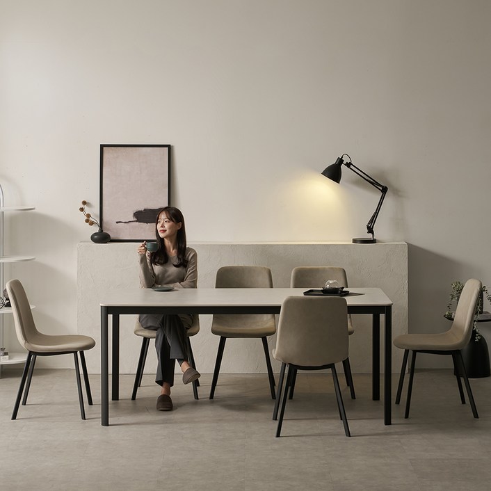 보니애가구 에븐 세라믹 테이블 1800 식탁세트 6인용 방문설치