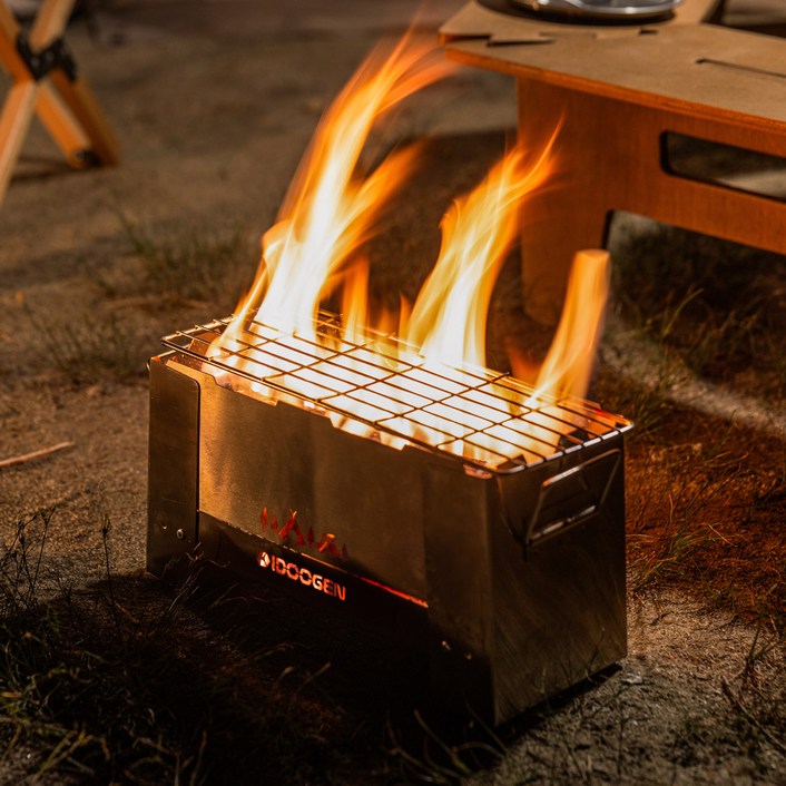 아이두젠 인디언렉타 접이식 경량화로대, 꼬치구이 석쇠 포함, 1세트