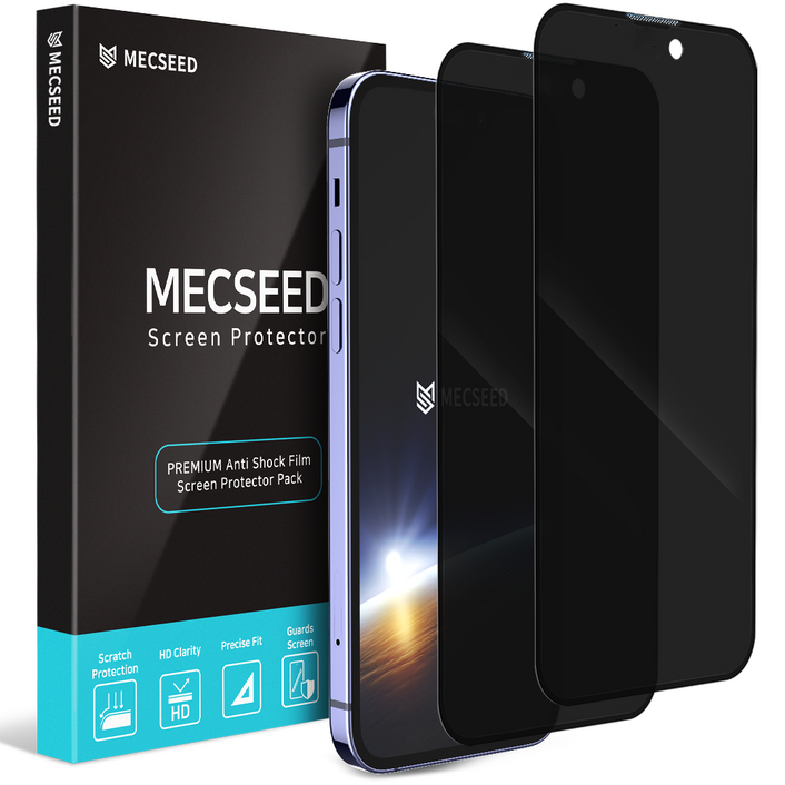 MECSEED 6DX 쉴드마스터 사생활 프라이버시 풀커버 강화유리 휴대폰 액정보호필름, 2개
