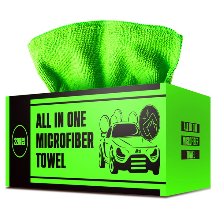 아케이 모터 차량용 뽑아쓰는 다용도 극세사 세차 타올 22p