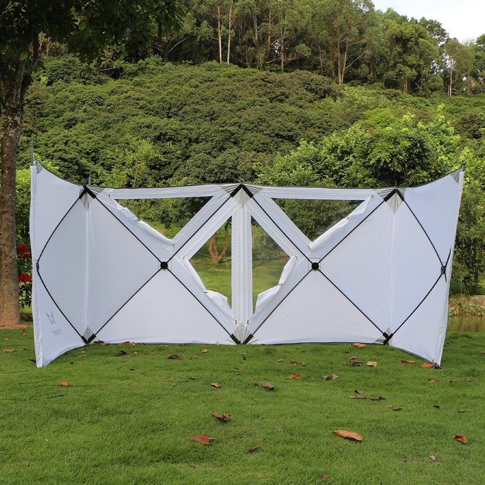 오늘의 특가 Frokom 캠핑 윈드스크린 원터치 오토 바람막이 캠핑 윈드스크린 타프 사이드월, 화이트