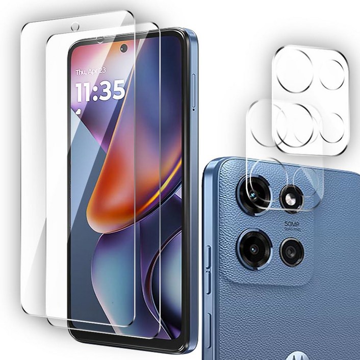 모토로라 모토 G 5G 2025용 RONFUS 2팩 강화 유리 스크린 프로텍터, 카메라 렌즈 울트라 HD, 지문 방지 케이스 친화적, 1개