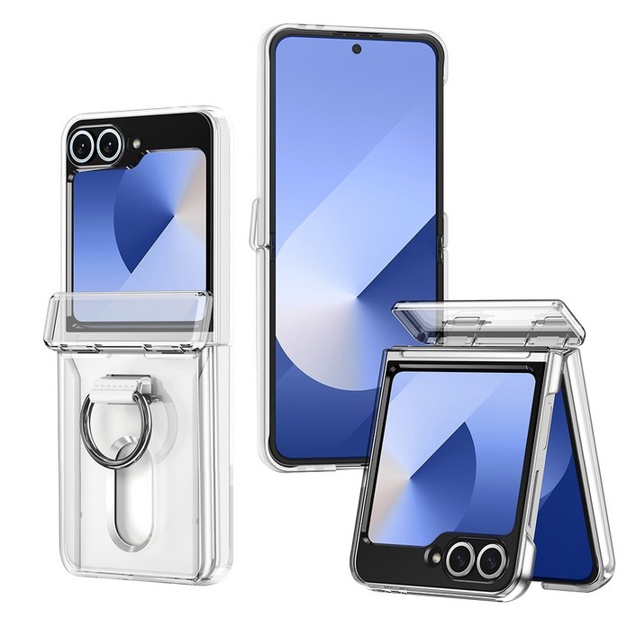 YINUO 갤럭시 z플립 5 6 7 FE 자동 힌지 보호 카드 수납 휴대폰 핑거링 케이스