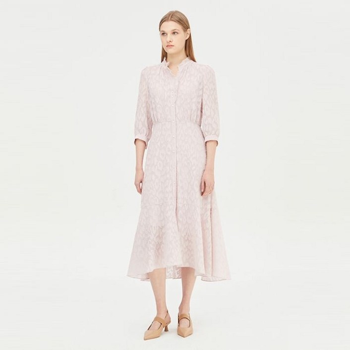 백화점 정품 시슬리 원피스 바네사 러플넥 번아웃 원피스SAOP31431PK