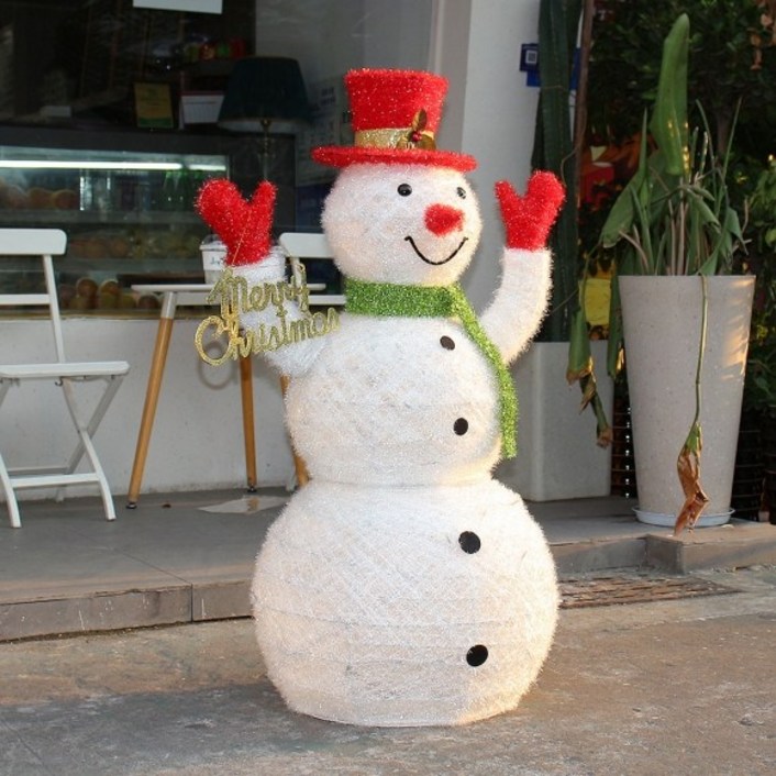 써니s LED 빨간모자 허그 눈사람 150cm 크리스마스장식 카페, 단품