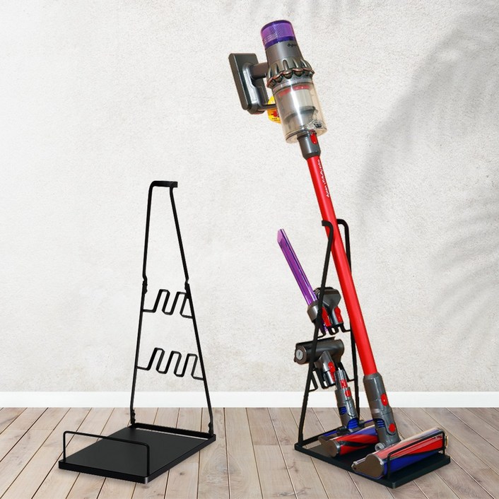 스토움 무선 청소기거치대 하프형 블랙 부품 보관