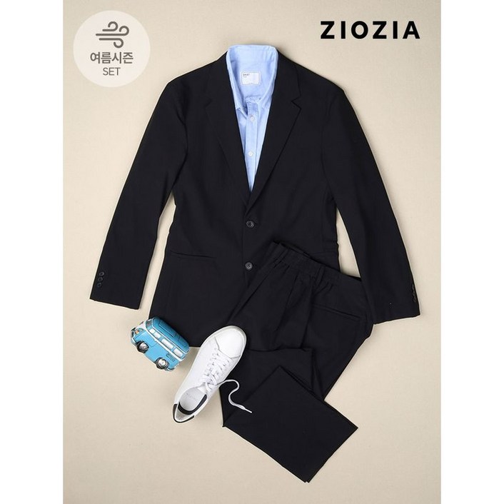 지오지아 루즈핏 블랙 스트레치 캐주얼 셋업수트 AAD2KG1603 AAD2PP1603 BK