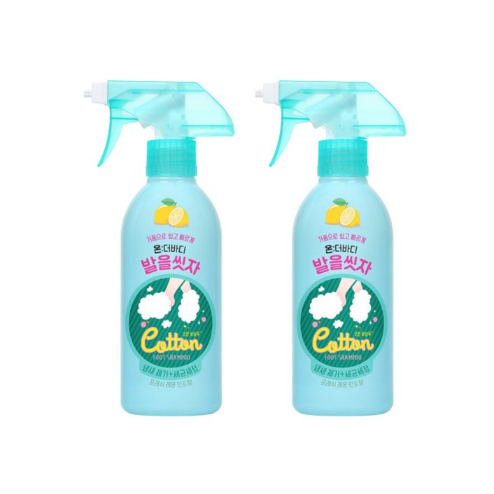 온더바디 발을씻자 코튼풋샴푸 레몬향 385ml 2개