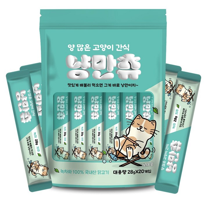푸르미 양많은 짜먹는 고양이간식 냥만츄 대용량 28g
