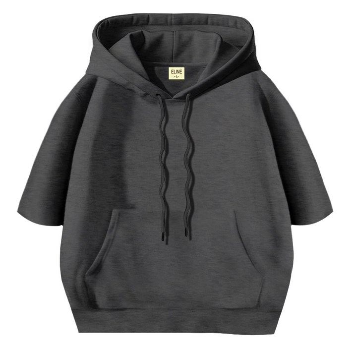 이라인 국산 반팔 후드티 오버핏 빅사이즈2XL 남녀공용 루즈핏 특양면 무지