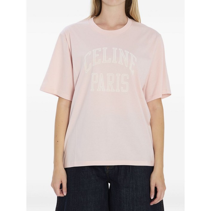 셀린느 로고 프린트 코튼 티셔츠