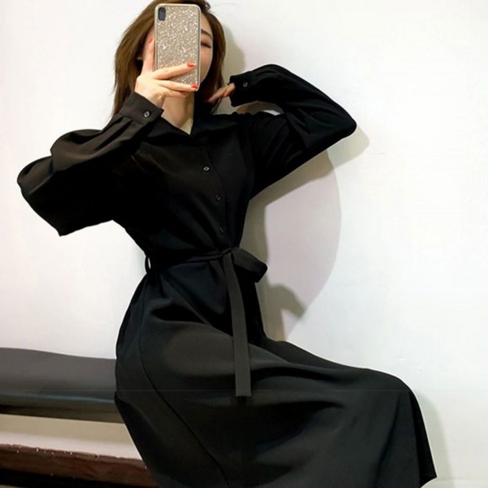 여자 코트형 카라 롱원피스 올 허리끈 카라원피스 여자 코트형 카라 롱원피스 올 허리끈 카라원피스