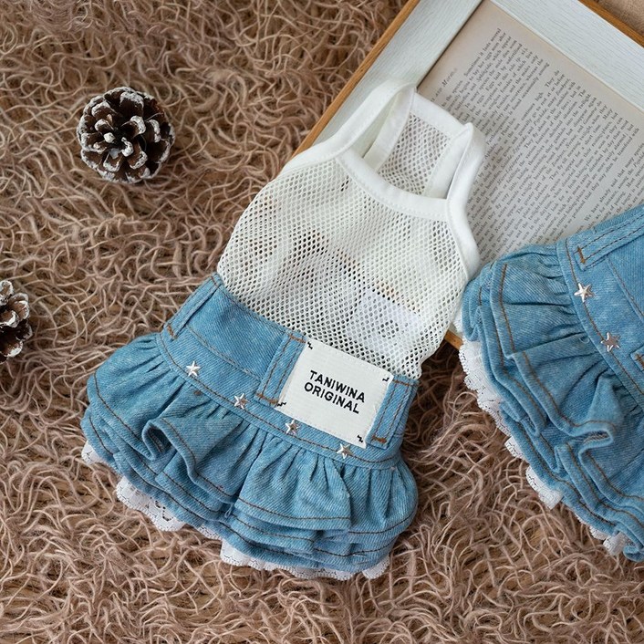 강아지 청치마 명품옷 공주옷 멜빵 데님 여아 겨울 예쁜 봄 원피스