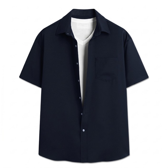 탑보이 링클프리 오버핏 무지 구김없는 반팔셔츠 SCC5213PT