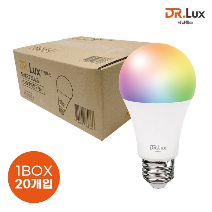 닥터룩스 LED 똑띠전구 9W 스마트 컬러 전구, 20개 닥터룩스 LED 똑띠전구 9W 스마트 컬러 전구, 20개