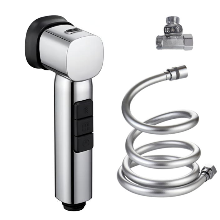 매직건 욕실 청소건 스프레이 LIGHT물때방지호스스패너T밸브, 1세트, 실버