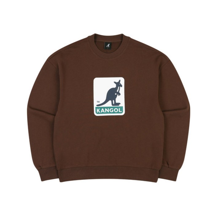 캉골 스퀘어 프린트 로고 스웨트셔츠 1739 브라운