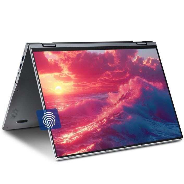 JUMPER 노트북 2-in-1 16인치 접이식 터치스크린 N5095 프로세서 4GB RAM 128GB SSD 지문인식 WiFi6 Windows 11 home, JUMPER J1 SEUN186, WIN11 Home, 4GB, 128GB, 회색