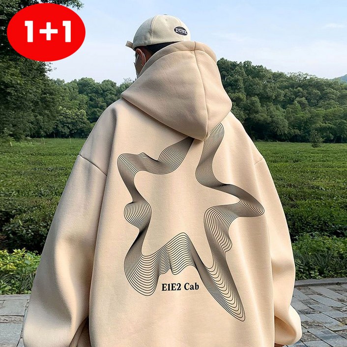 FINE ART 11 남자 두꺼운 후드티 빅사이즈 후드 맨투맨 오버핏 롱티 프린팅 코트 아우터 L5XL