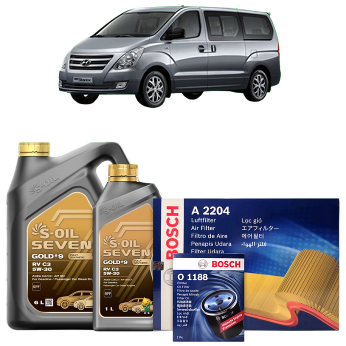 그랜드 스타렉스 (TQ) 2.5 디젤 엔진오일세트 세븐골드 9 RV C3 5W30