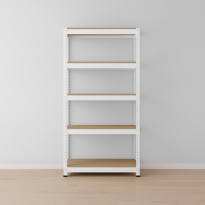 데보코 무볼트 조립식 철제 앵글선반, 3단, 화이트