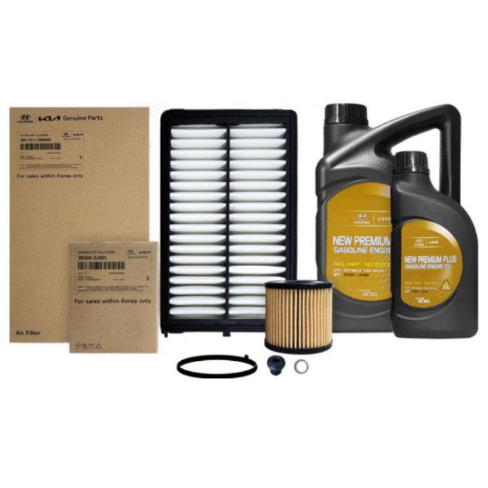 쏘나타 DN8 2.0 가솔린 휘발유 1926년식 순정엔진오일 3종세트, 5L