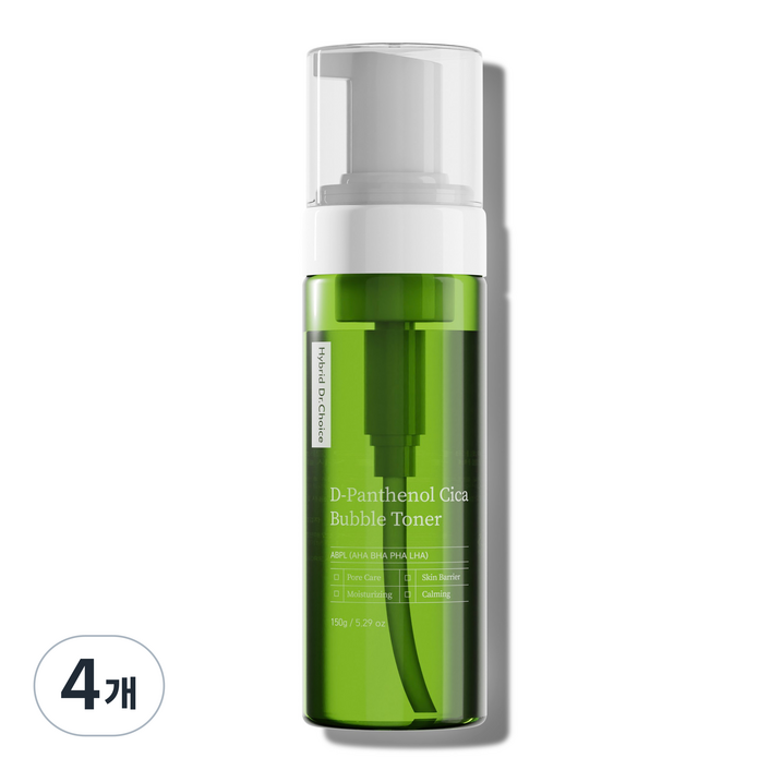 닥터초이스 디판테놀 시카 만능 버블토너 150g AHA BHA PHA LHA 모공 여드름 천연식물성버블 버블팩 피부과 튼살 착색 흉터 아토피 피부과 병원입점, 4개, 150ml