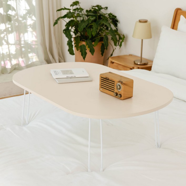 트리팜 LPM 타원형 접이식테이블, 샌드베이지