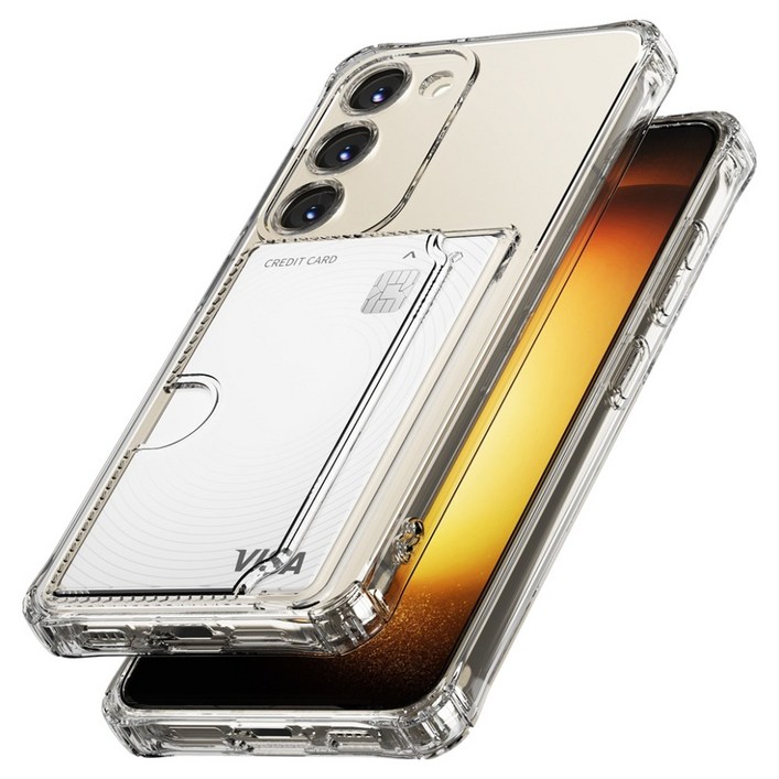 신지모루 갤럭시 아이폰 3장 수납 에어쉴드 카드슬롯 Lite 충격보호 젤리 휴대폰 케이스