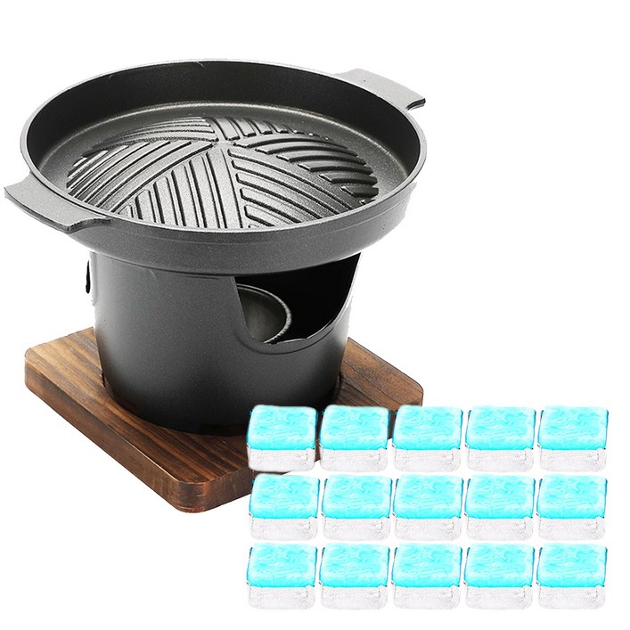 뉴비아 싱글 미니화로 NEWVIAMB1000 에탄올고체연료 30g x 15p, 17 x 17 x 2.0 cm, 1세트