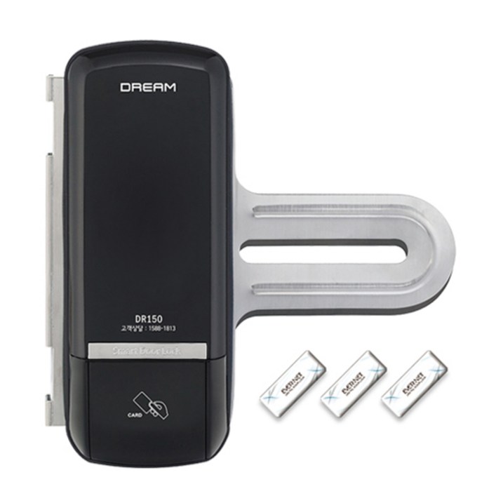 드림 글라스 유리문 전용 디지털보조키 손잡이 없음 도어락 DR150S