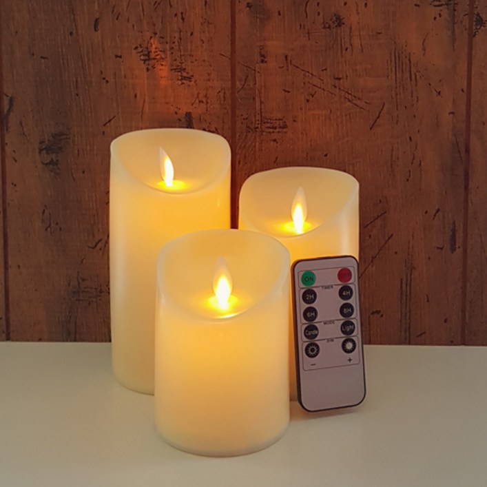 LED 촛불 흔들리는 건전지 전자초 10cm  12.5cm  15cm  리모컨 세트, 혼합색상