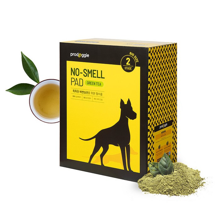 프로도기 강아지 대용량 패키지 노스멜 배변 패드 그린티향 120매