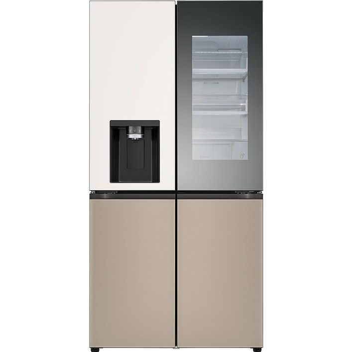 [색상선택형] LG전자 디오스 오브제 얼음정수기 글라스 4도어 노크온 냉장고 방문설치 - 쇼핑앤샵