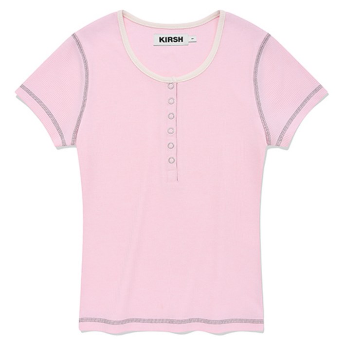 키르시 우먼 스티치 포인트 슬림핏 티셔츠