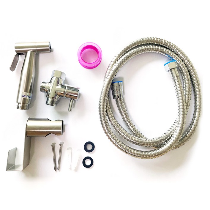 마더센트 욕실 변기청소 스테인레스 스프레이건 세트, 1세트, 단일색상