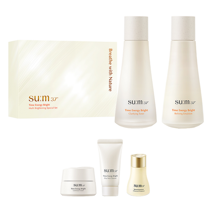 숨37도 타임 에너지 브라이트 멀티 브라이트닝 기초 화장품 세트, 1세트