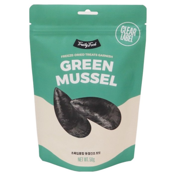 트러스티푸드 강아지 동결건조 해산물 간식, 50g, 1개, 초록입홍합