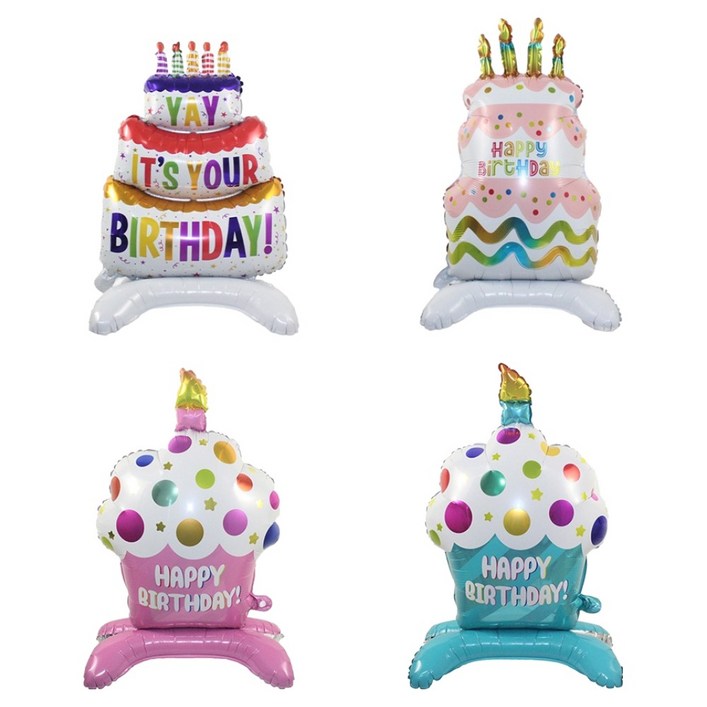 코히모 생일 파티 에어 벌룬 초대형 케이크 은박 풍선 4종 세트 5W0325