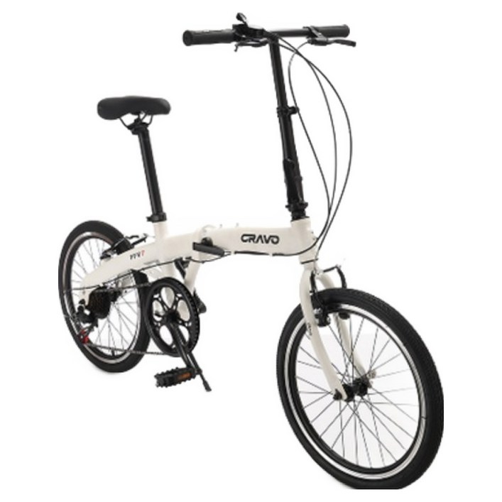 시마노 크라보 FFV7 미니벨로 시마노 7단 접이식 자전거, 화이트, 153cm, 1개