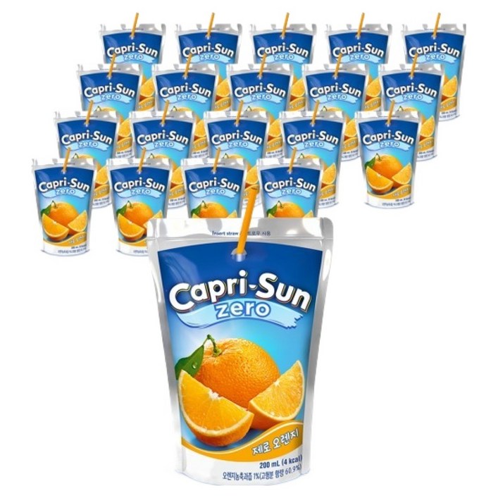 카프리썬 제로 오렌지 음료, 20개, 200ml