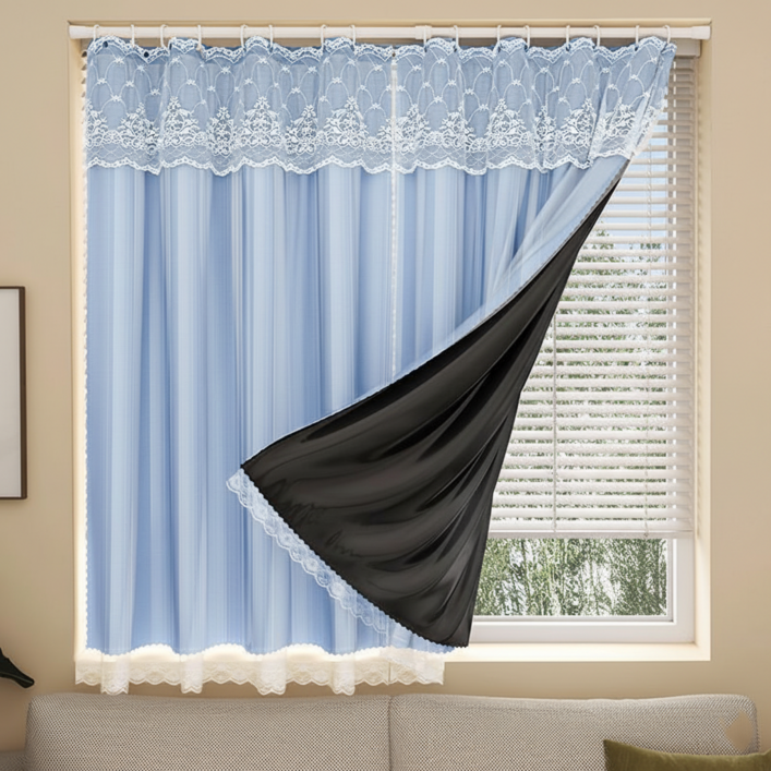 미미솔레 이중 레이스 암막커튼 고리형