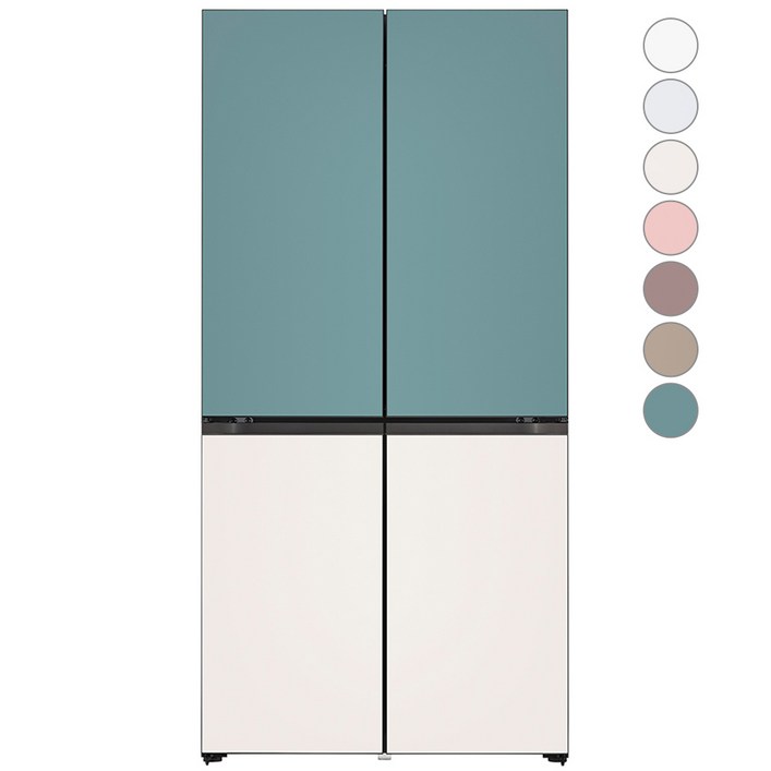 [색상선택형] LG전자 디오스 오브제컬렉션 빌트인타입 베이직 4도어 냉장고 글라스 610L M623AAA042