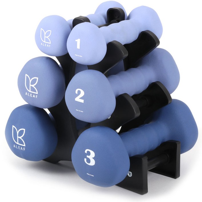 아리프 네오프렌 삼각 아령 1kg 2p  2kg 2p  3kg 2p  거치대 세트